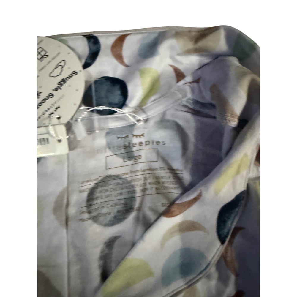 Little Sleepies Lunas Moon Phase Bamboo Pajama Dress White L NWT Button Front - Picture 3 of 3